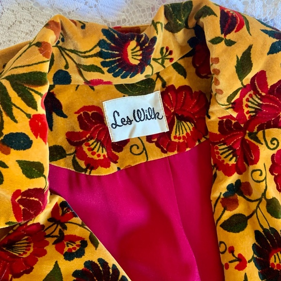 Vintage Les Wilk 70s floral blazer coat jacket - Picture 2 of 5